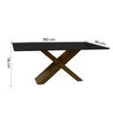 Ver imagem 3 de Conjunto de Mesa Sala de Jantar Dubai 1,80m com 6 Cadeiras Preto/bege/carvalho Dobuê