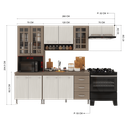 Ver imagem 5 de Armário de Cozinha Modulada Compacta Fidelitá Paris 4 Peças 260cm 11 Portas 3 Gavetas com Tampo