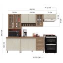 Ver imagem 4 de Cozinha Modulada Compacta Fidelitá Paris 4 Peças 260cm 11 Portas 3 Gavetas com Tampo