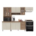 Ver imagem 3 de Cozinha Modulada Compacta Fidelitá Paris 4 Peças 260cm 11 Portas 3 Gavetas com Tampo
