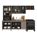 Ver imagem 3 de Armário de Cozinha Modulada Compacta Fidelitá Paris 4 Peças 260cm 11 Portas 3 Gavetas com Tampo