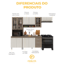 Ver imagem 7 de Armário de Cozinha Modulada Compacta Fidelitá Paris 4 Peças 260cm 11 Portas 3 Gavetas com Tampo
