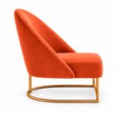 Ver imagem 2 de Poltrona Decorativa Estofada Veludo Base Metálica Industrial Lua Dourada – Paraná Metal:Cobre Soft