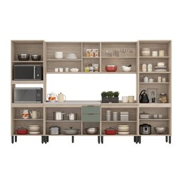 Cozinha Completa Modular Firenze Sem Tampo 6 Peças Avena Touch Menta FMT006 Demóbile - 4