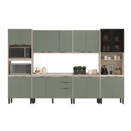 Cozinha Completa Modular Firenze Sem Tampo 6 Peças Avena Touch Menta FMT006 Demóbile - 2