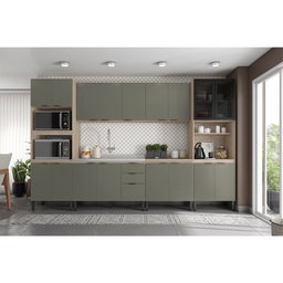 Cozinha Completa Modular Firenze Sem Tampo 6 Peças Avena Touch Menta FMT006 Demóbile - 3