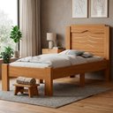Ver imagem 2 de Cama Solteiro Mdf 195x94 Cm Sofia Nature Off Decmade