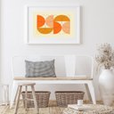 Ver imagem 2 de Quadro Geométrico do Laranja Ao Mostarda - 60x48cm:madeira Preta