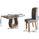 Ver imagem 3 de Mesa de Jantar 4 Lugares Belvedere com Vidro Mel/grafite/veludo Grafite - Panorama Móveis