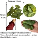 Ver imagem 2 de Kit de 9 Folhas Artificiais Caladium Realistas para Decoração Luxo