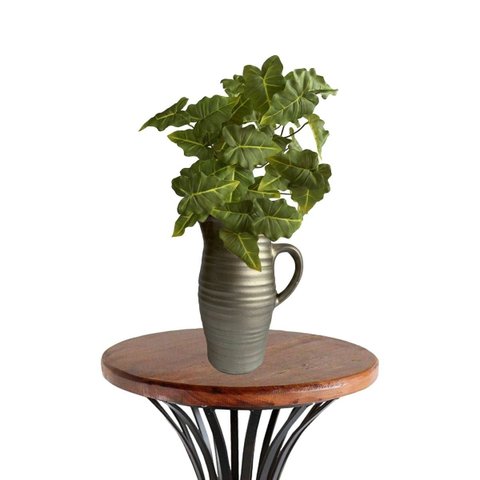 Kit de 9 Folhas Artificiais Caladium Realistas para Decoração Luxo