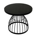 Ver imagem 1 de Mesa Lateral em Metal Preto e Tampo de Vidro Denver 49cm