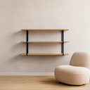 Ver imagem 1 de Prateleira Tripla Estante Mdf 30x100cm Tipo Industrial