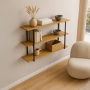 Ver imagem 2 de Prateleira Tripla Estante Mdf 30x100cm Tipo Industrial