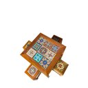 Ver imagem 2 de jogo mesa de jantar quadrada com4 banquetas ladrilho decoração móveis cozinha bistro MINAS ARTE PRÓP