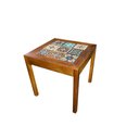 Ver imagem 3 de jogo mesa de jantar quadrada com4 banquetas ladrilho decoração móveis cozinha bistro MINAS ARTE PRÓP