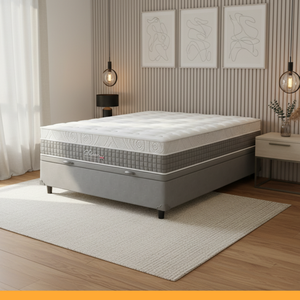 Cama Box Baú Casal Colchão Casal Silver Molas Ensacadas 138x188x28cm