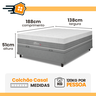 Cama Box Baú Casal Colchão Casal Silver Molas Ensacadas 138x188x28cm - 3