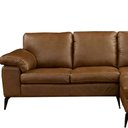 Ver imagem 4 de Sofá Chaise Direito 3 Lugares Maitê 272cm Couro Marrom - Sallar Home