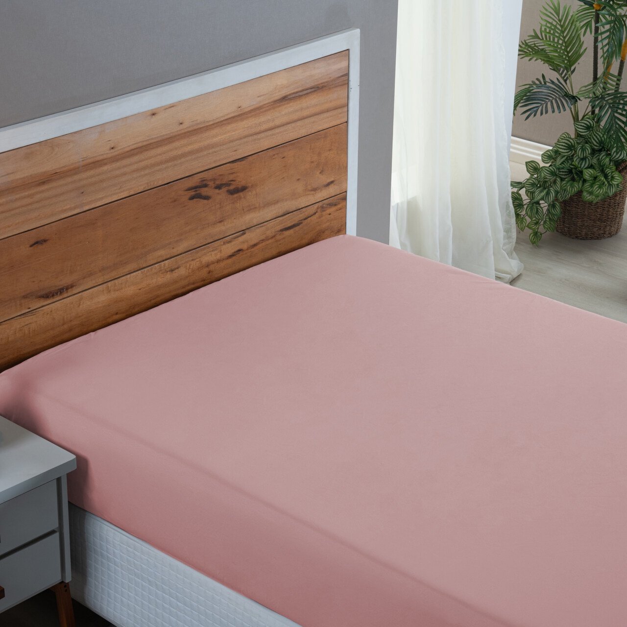 Lençol Cama Box Casal 200 Fios 3 Peças Conjunto 100% Algodão:rose - 3