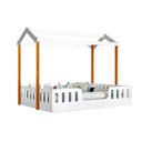 Ver imagem 2 de Cama Casal Casinha Montessoriana Ágatha com Colchão - Branco/mel