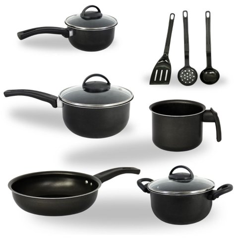 Kit de Cozinha 8 Peças Antiaderente – Panelas e Utensílios Essenciais para o Dia a Dia