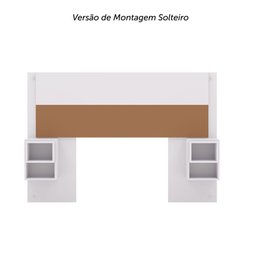 Cabeceira Extensível Solteiro Casal com 2 Mesas Lateral:imbuia Champanhe - 9