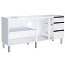 Ver imagem 2 de Gabinete em Aço Gaia Branco para Pias de 2,00 Metro com 4 Portas e 3 Gavetas - P101305 - Cozimax