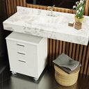 Ver imagem 3 de Gaveteiro para Banheiro Branco com 3 Gavetas e Rodinhas Madesa