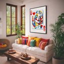Ver imagem 3 de Quadro Canvas Carta Baralho Dama Copas 90x60cm Mold Preta
