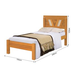 Cama de Solteiro Madeira Magnolia Imbuia - 3