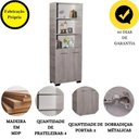 Ver imagem 3 de Estante Para Livros Onix Natural 4 Prateleira Com Porta