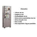 Ver imagem 2 de Estante Para Livros Onix Natural 4 Prateleira Com Porta