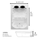 Ver imagem 3 de Banheira Dupla Gardenia Combate com Hidro em Acrílico