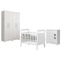 Ver imagem 1 de Guarda Roupa Florida com Cômoda Life Berço Americano Soninho Branco Acetinado - Tigus