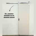 Ver imagem 4 de Kit Porta de Correr Fundo Primer 0,90x210 + Trilho Escovado