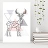 Placa MDF Decoração Minimalista Alce Cinza e Rosa 30x40cm - 1