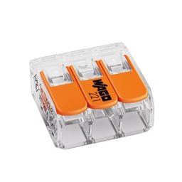 Kit 10 Conector Emenda Compacto Fios e Cabos 3 Vias 221 Wago - 3