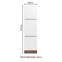 Ver imagem 2 de Paneleiro Madesa Lux 60 cm 3 Portas Rustic/Branco Veludo Cor:Rustic/Branco Veludo