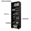 Ver imagem 4 de Estante de Livros para Escritório Mdp Texturizado Home Office Alf Preto G47 - Gran Belo