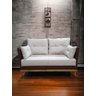 Sofá Londres 2 Lugares LInho M01 Com Couro Ecológico Nozes - 3