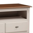 Ver imagem 4 de Rack para Sala com Pés Luis Xv 2 Gavetas e Nicho 60502 Linz Móveis - Off White/imbuia Glazer