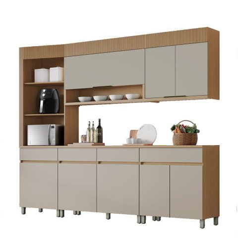 Cozinha 5 Peças 8 Portas 4 Gavetas Torre Angular Realeza Premium 265 Cm Mdf Nesher
