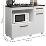 Balcão Cooktop/forno Violeta Kaiki Móveis - Branco - 3