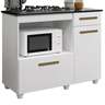 Balcão Cooktop/forno Violeta Kaiki Móveis - Branco - 2