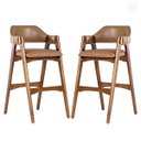 Ver imagem 1 de Kit 2 Banquetas para Cozinha Americana Lua Madeira Imbuia Impermeável Caramelo L85 Rmi