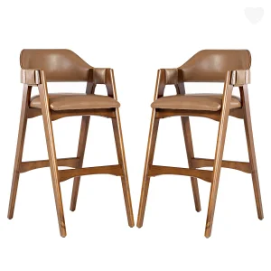 Kit 2 Banquetas para Cozinha Americana Lua Madeira Imbuia Impermeável Caramelo L85 Rmi