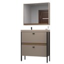 Ver imagem 2 de Gabinete de Banheiro com Pia e Espelheira 80cm Ref 810 London Marrom/Gianduia/Itapuã