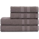 Ver imagem 1 de Jogo de Toalhas 100% Algodão Alta Absorção (2 Banho + 2 Rosto ) Padrão Hotel/pousada - Cinza