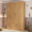 Ver imagem 1 de Guarda-roupa Infantil 122cm 4 Portas e 2 Gavetas Encanto Multimóveis Mp4448 Madeirado